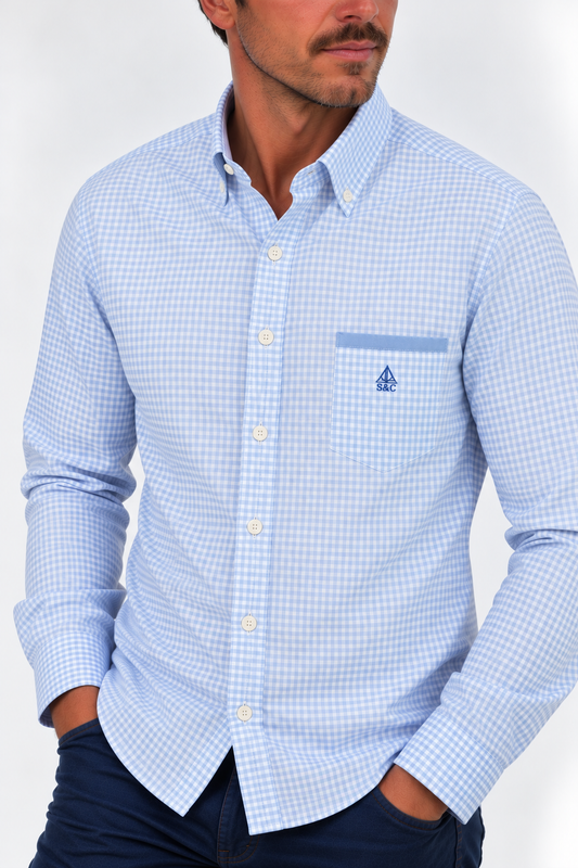 Camisa hombre manga larga Belmont Azul Celeste