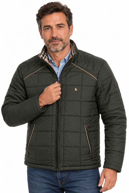 Chaqueta Cuadros hombre acolchada Verde