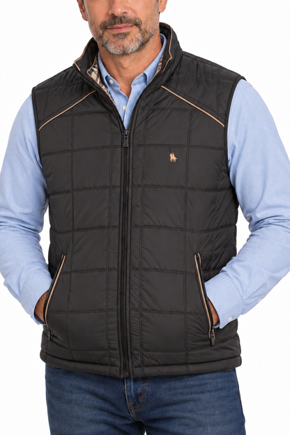Chaleco Cuadros acolchado de hombre Marrón