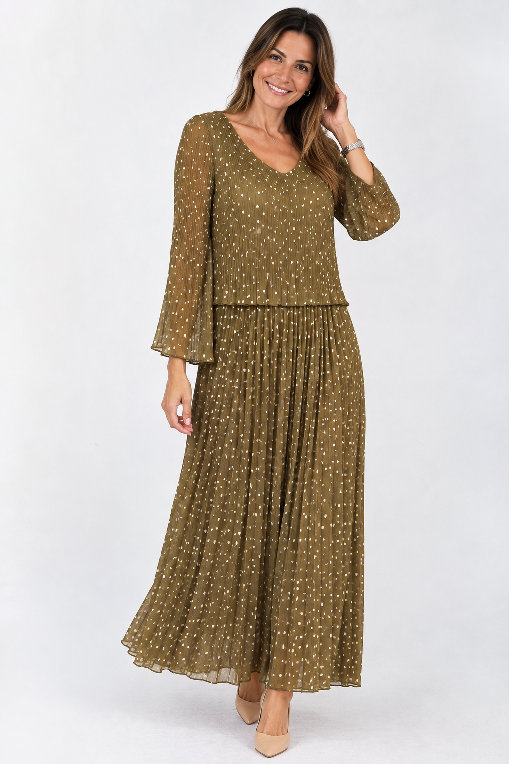 Vestido gasa verde