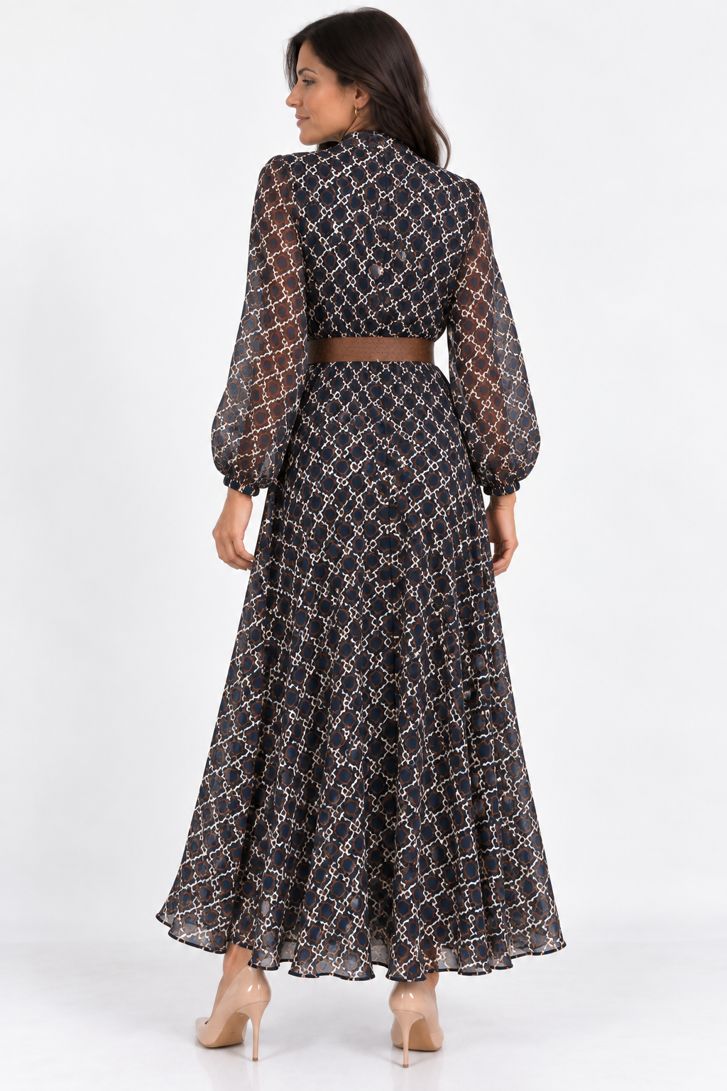 Vestido lazada cuello marino