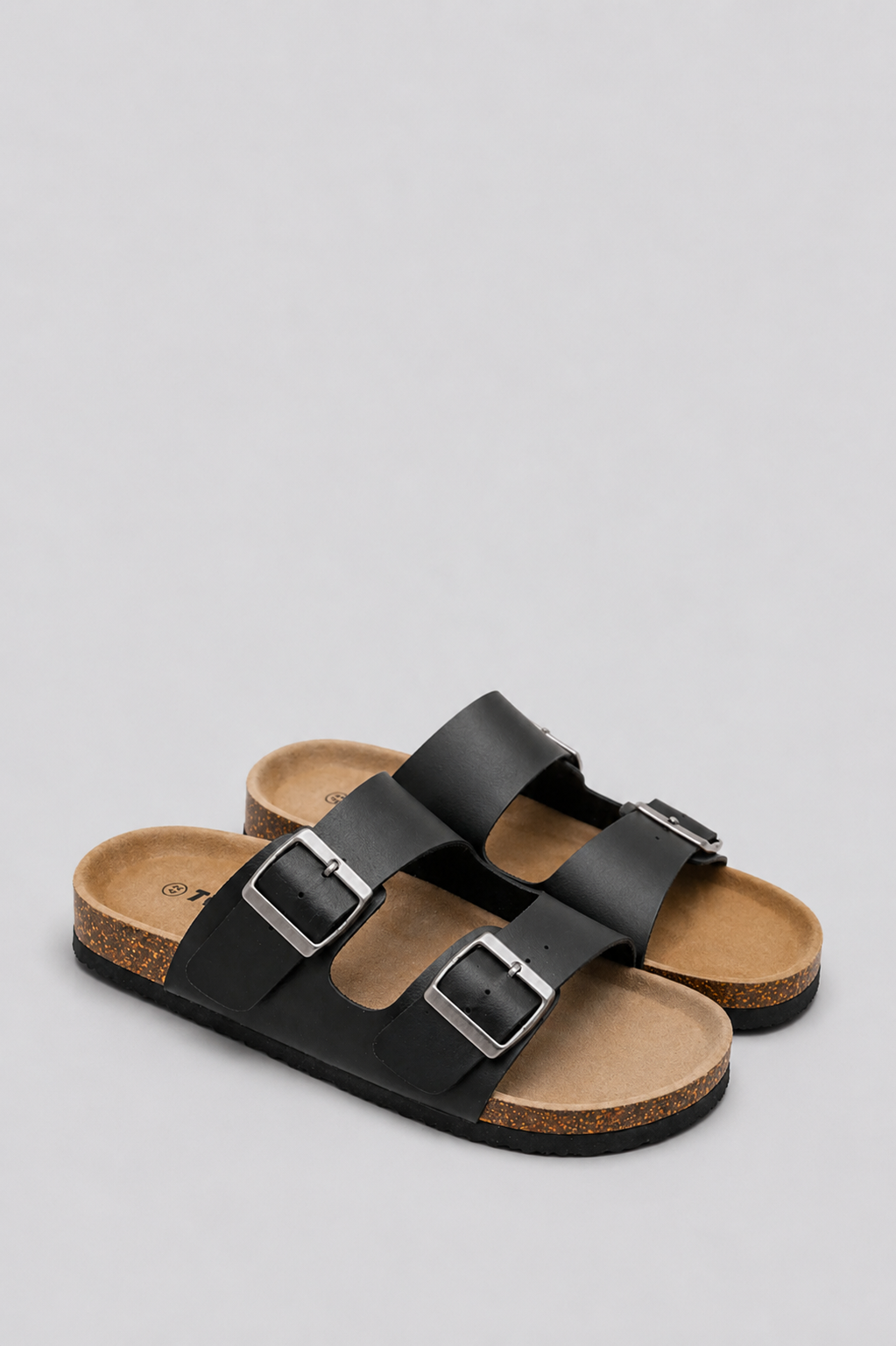 SANDALIA HOMBRE BIO CON DOBLE HEBILLA NEGRO