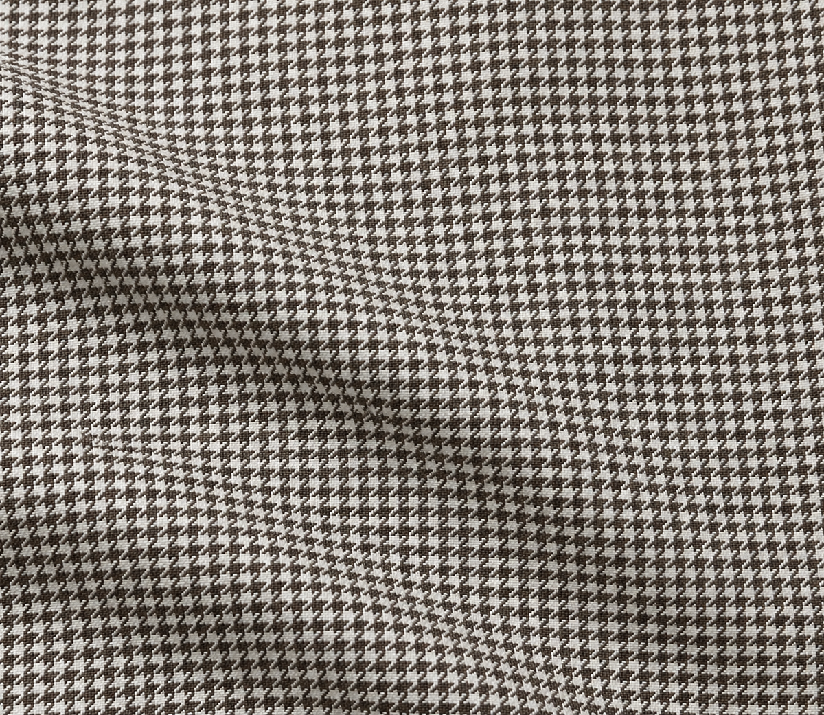 Camisa hombre manga larga pata de gallo marrón