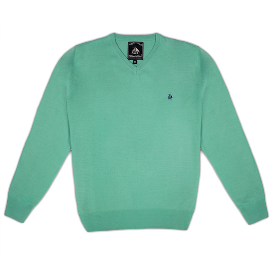 Jersey Hombre Cuello Pico Verde Agua