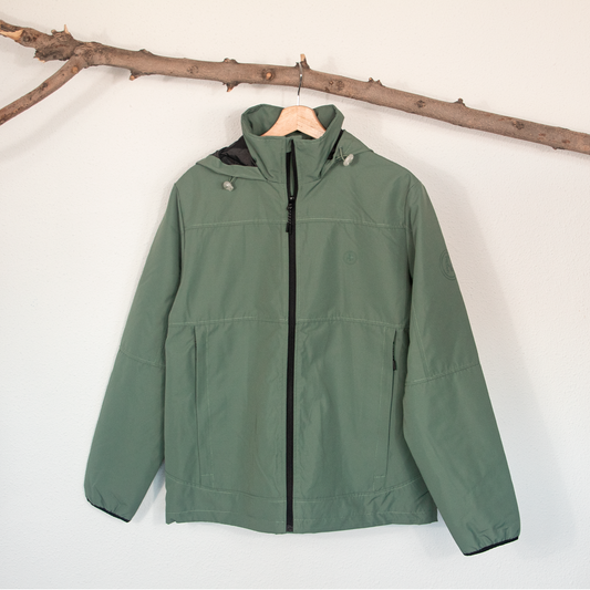 Chaqueta Hombre Verde Con Capucha