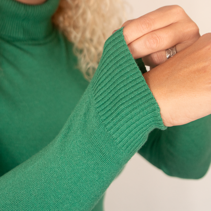 Jersey de Mujer Cuello Vuelto Verde