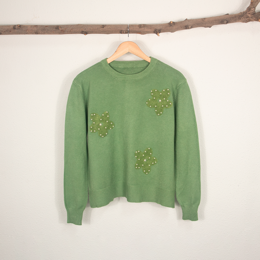 Jersey de Mujer Verde con Flores