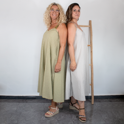 Vestido amplio de cuadros vicky