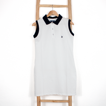 Vestido polo sin mangas blanco
