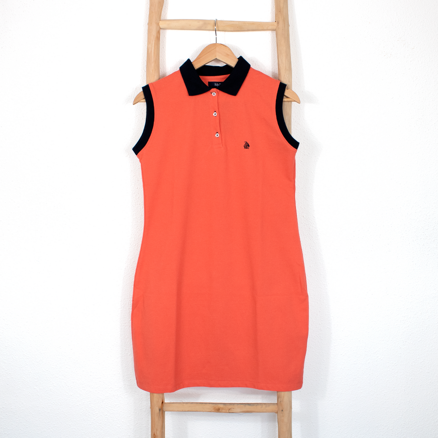 Vestido polo sin mangas coral