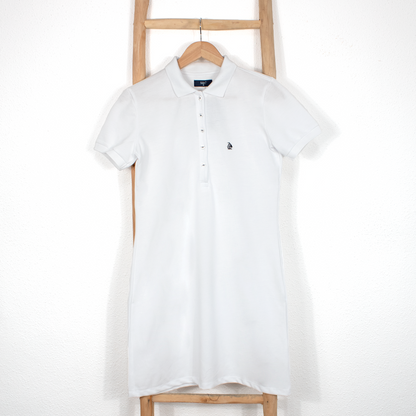 Vestido polo manga corta blanco