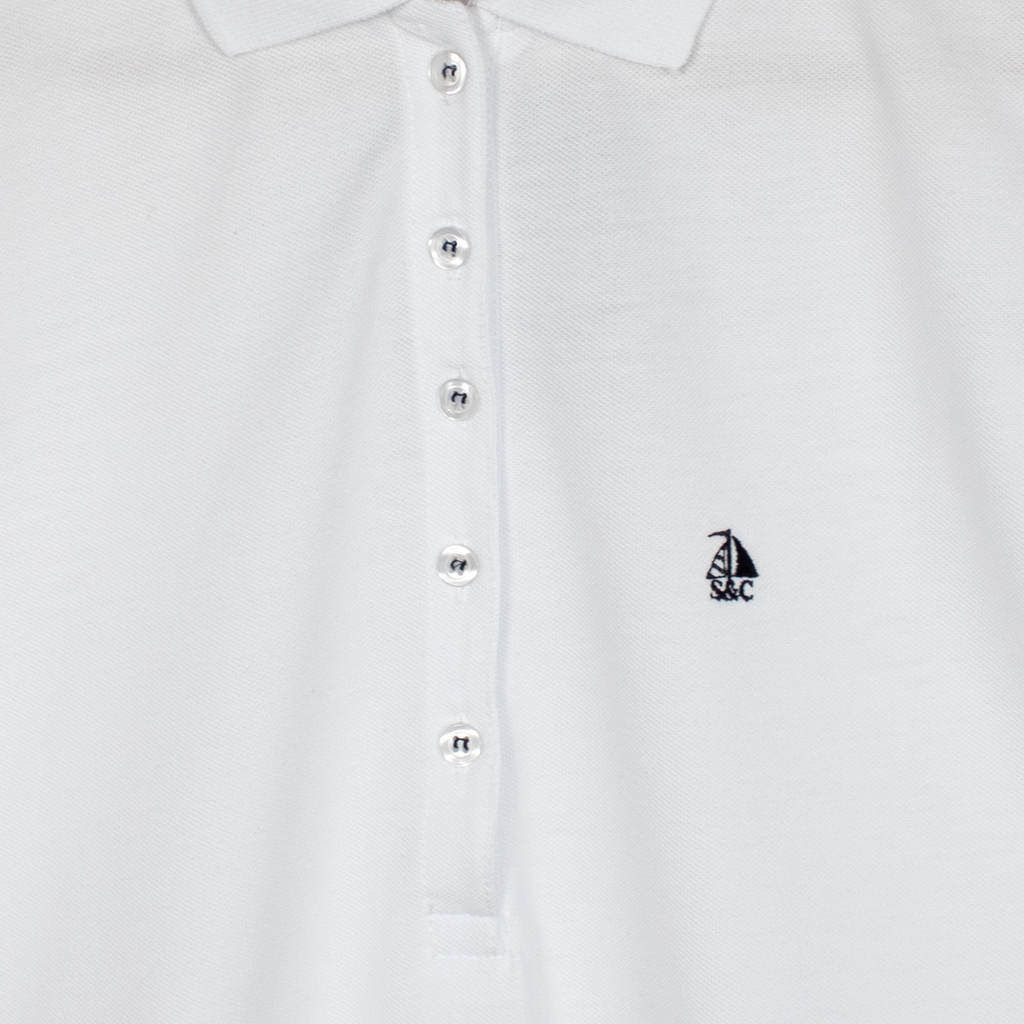 Vestido polo manga corta blanco