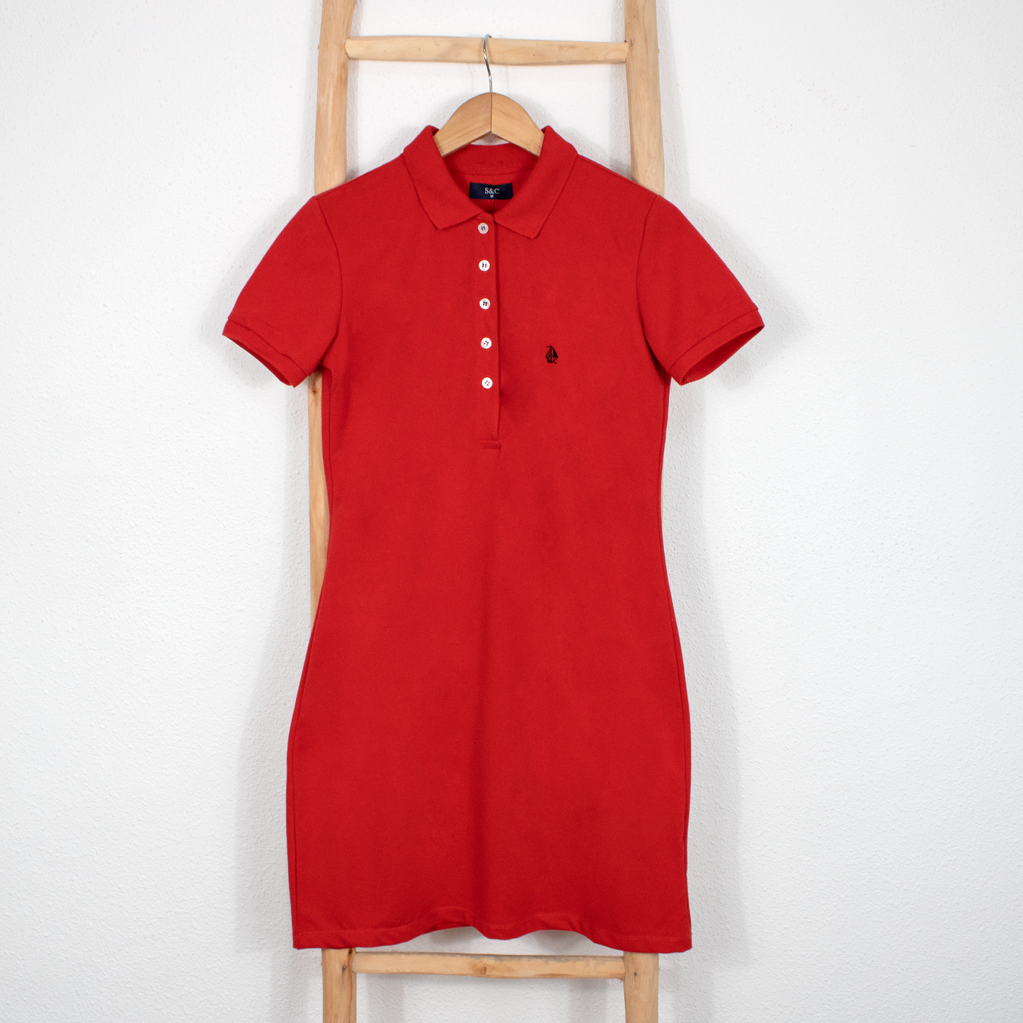 Vestido polo manga corta rojo