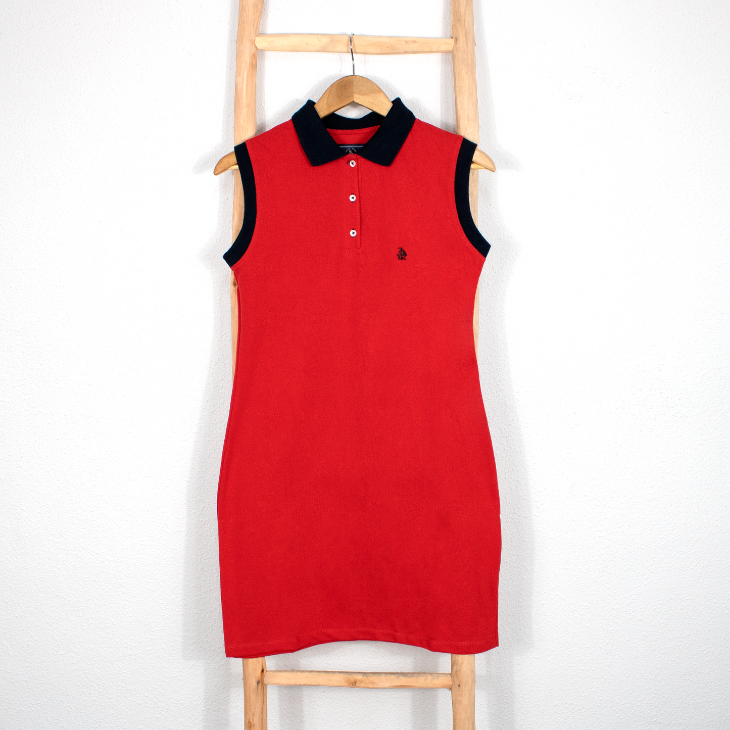 vestido polo sin mangas rojo