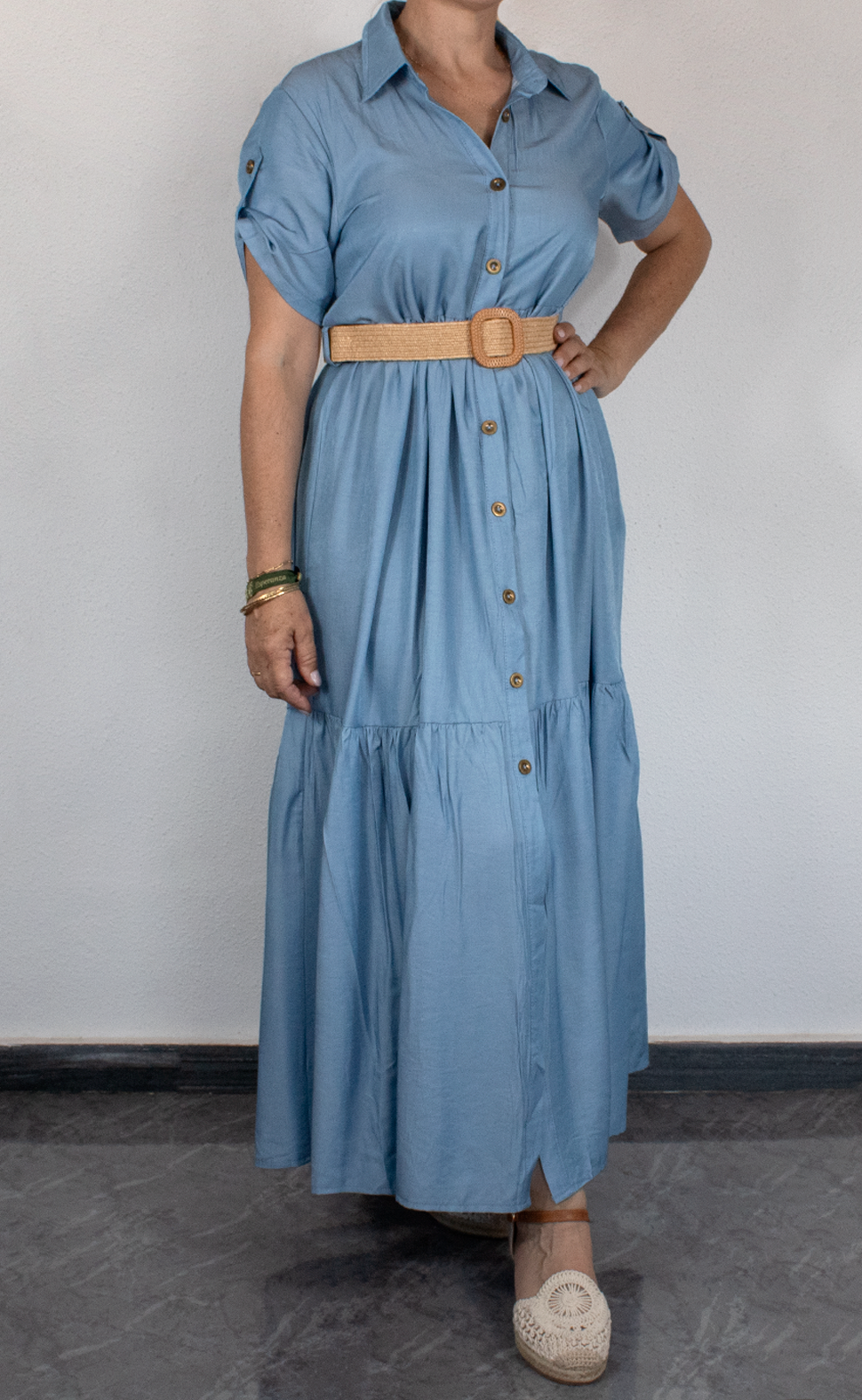 Vestido vaquero con cinturón