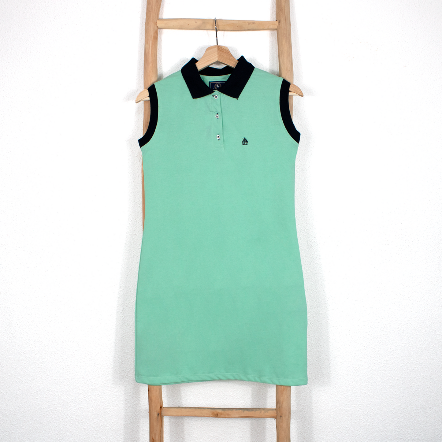 Vestido polo sin mangas verde mar