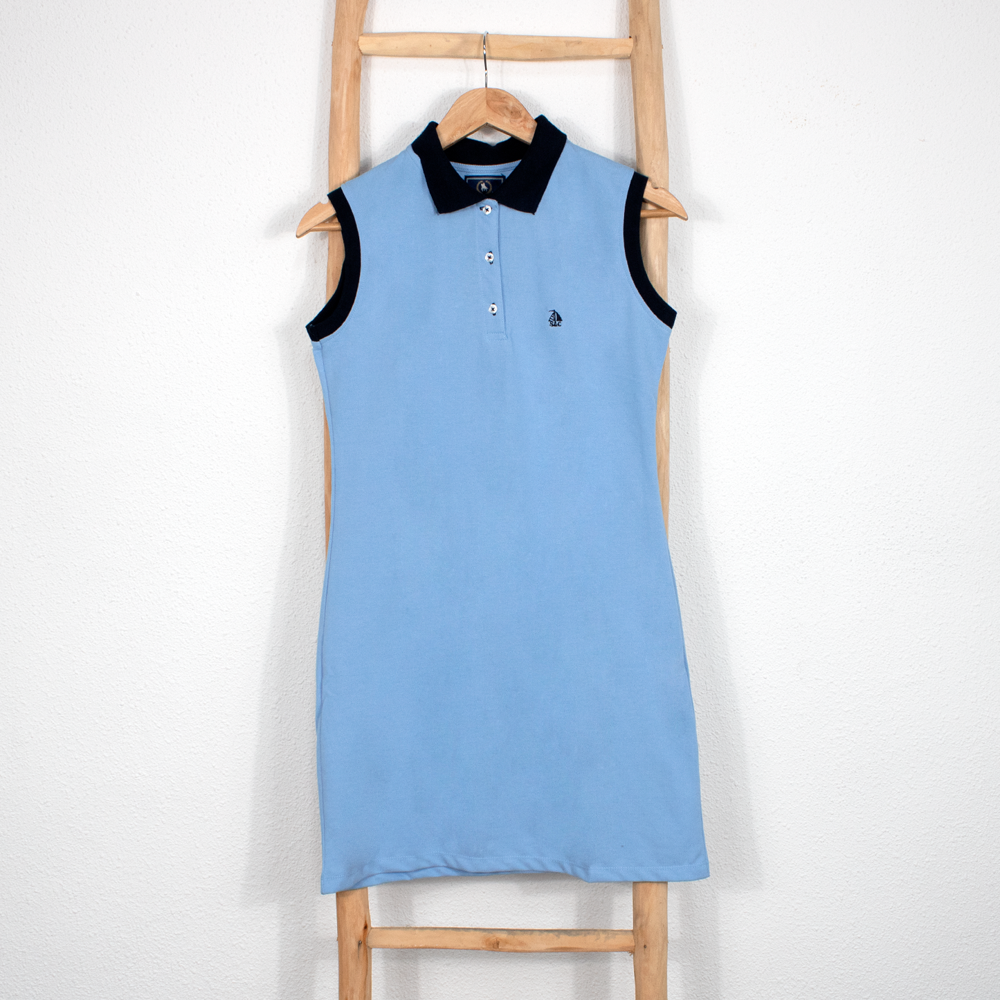 Vestido polo sin mangas celeste