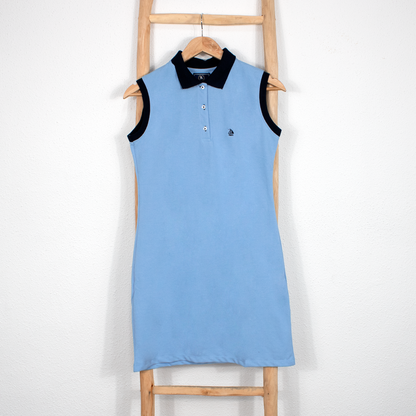 Vestido polo sin mangas celeste
