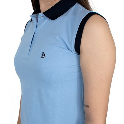 Vestido polo sin mangas celeste