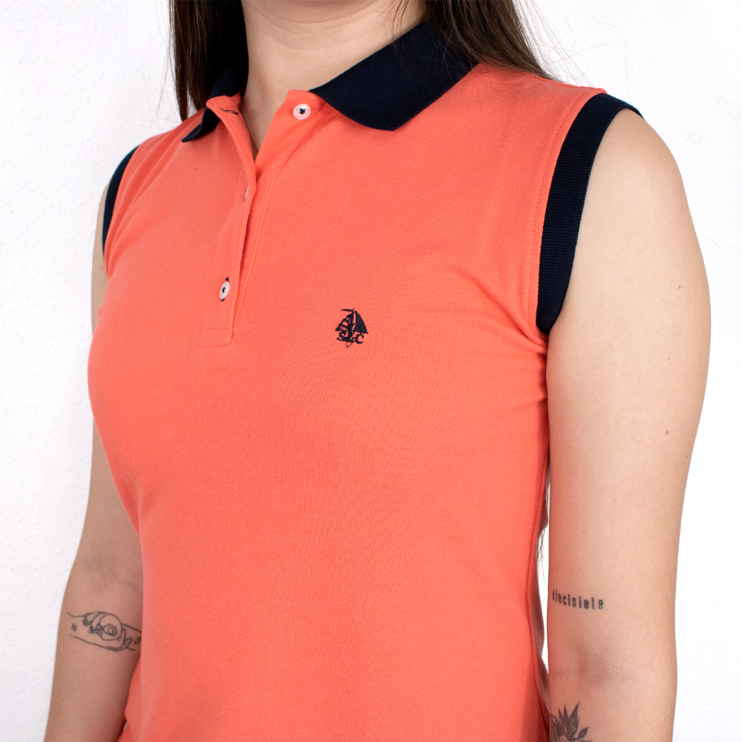 Vestido polo sin mangas coral