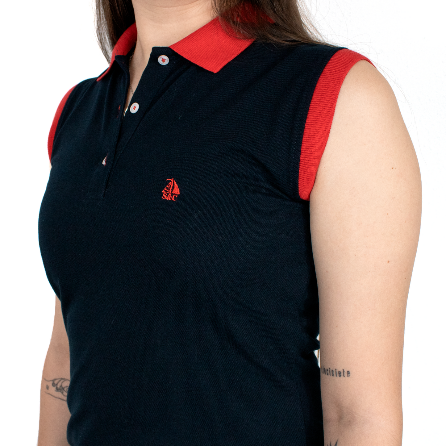 Vestido polo sin mangas negro