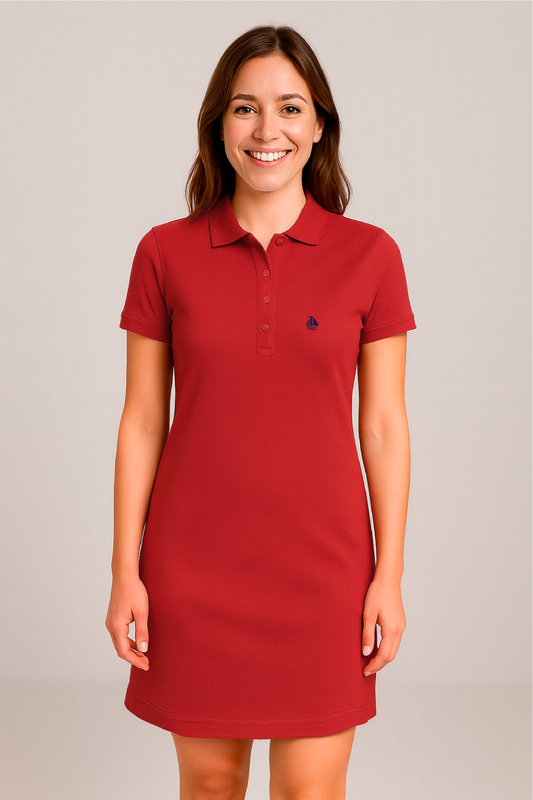 Vestido polo manga corta rojo