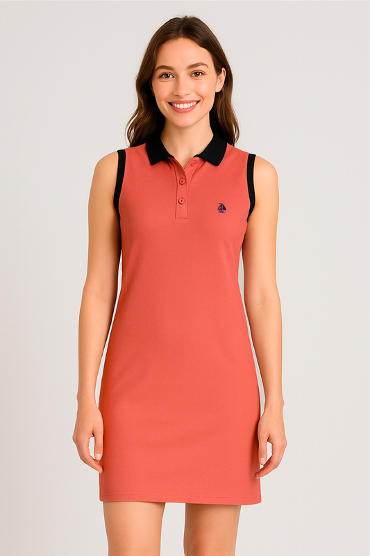 Vestido polo sin mangas coral