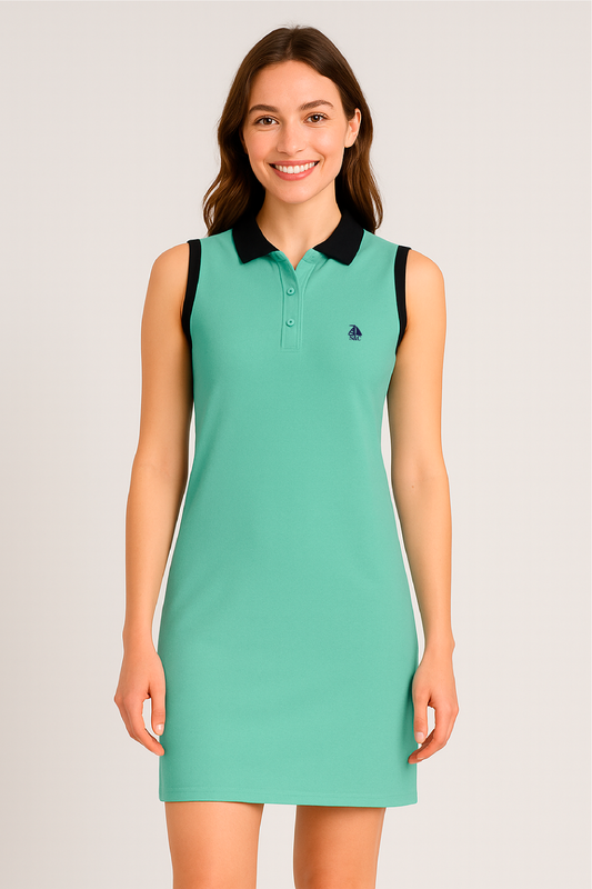 Vestido polo sin mangas verde mar