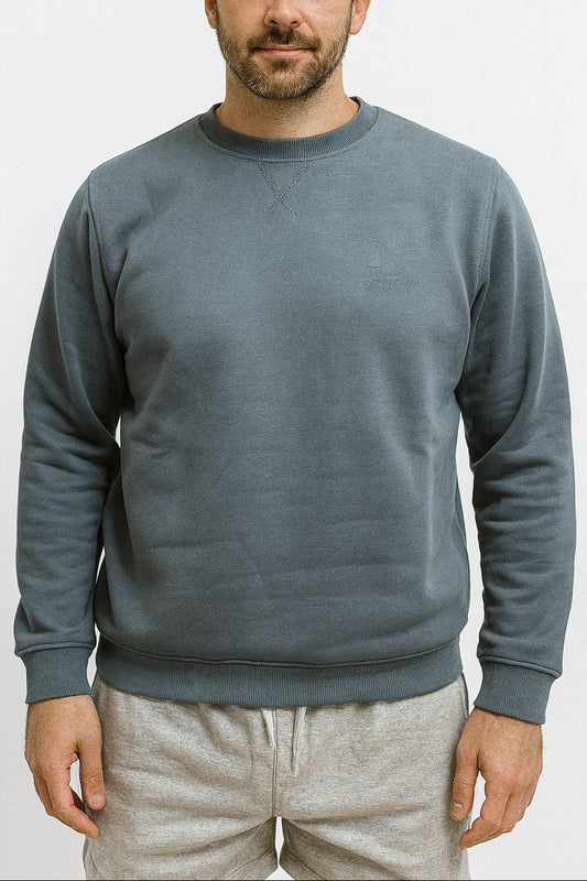 Sudadera gris con barco