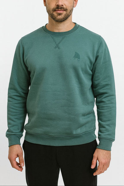 Sudadera verde con barco