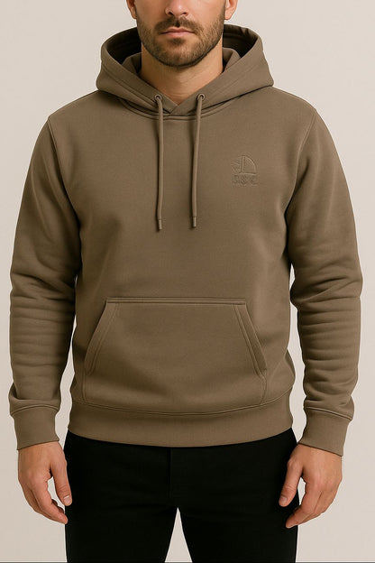 Sudadera con capucha marrón con barco