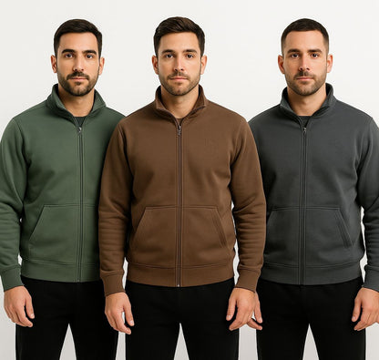 Sudadera con cremallera verde con barco