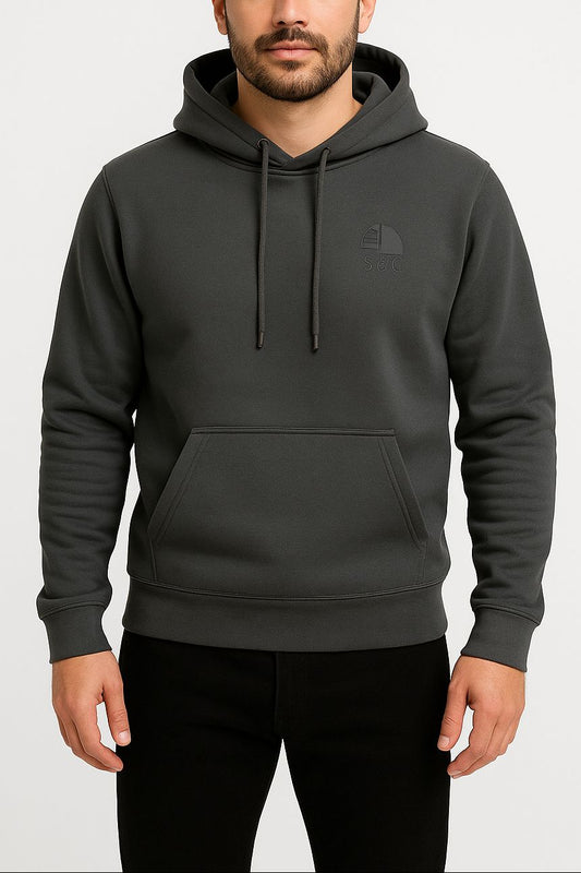 Sudadera con capucha gris oscuro con barco