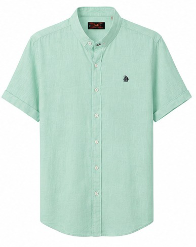 Camisa cuello mao manga corta Verde Agua