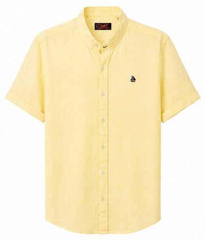 Camisa cuello mao manga corta Amarillo