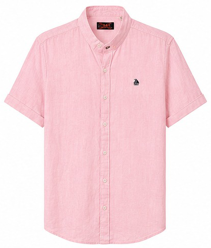 Camisa cuello mao manga corta Rosa