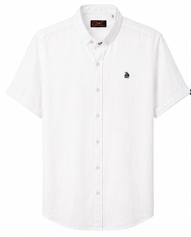Camisa cuello mao manga corta Blanco