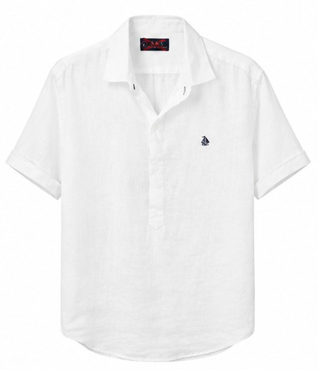 Polera cuello camisa manga corta Blanco