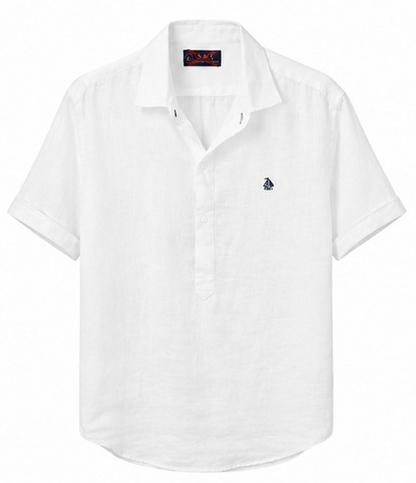 Polera cuello camisa manga corta Blanco