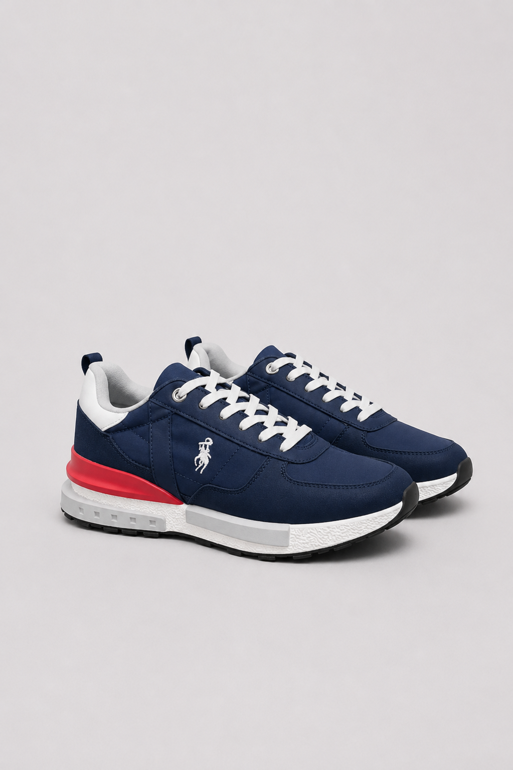 Zapatillas deportivas casual hombre marino y rojo