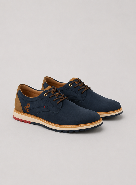 Zapato casual hombre azul marino con camel