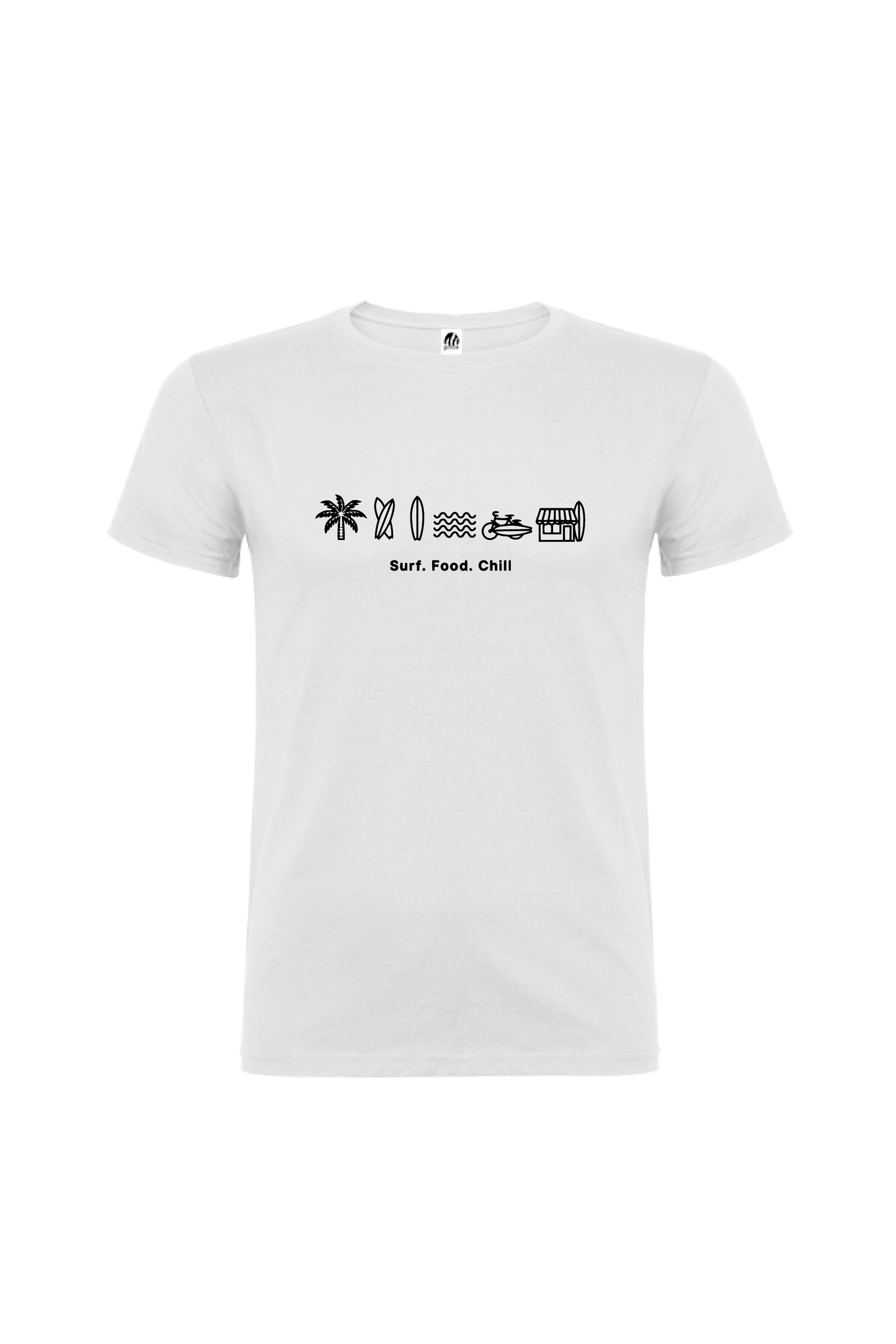 Camiseta Manga Corta Hombre Personalizada "Surf food chill"
