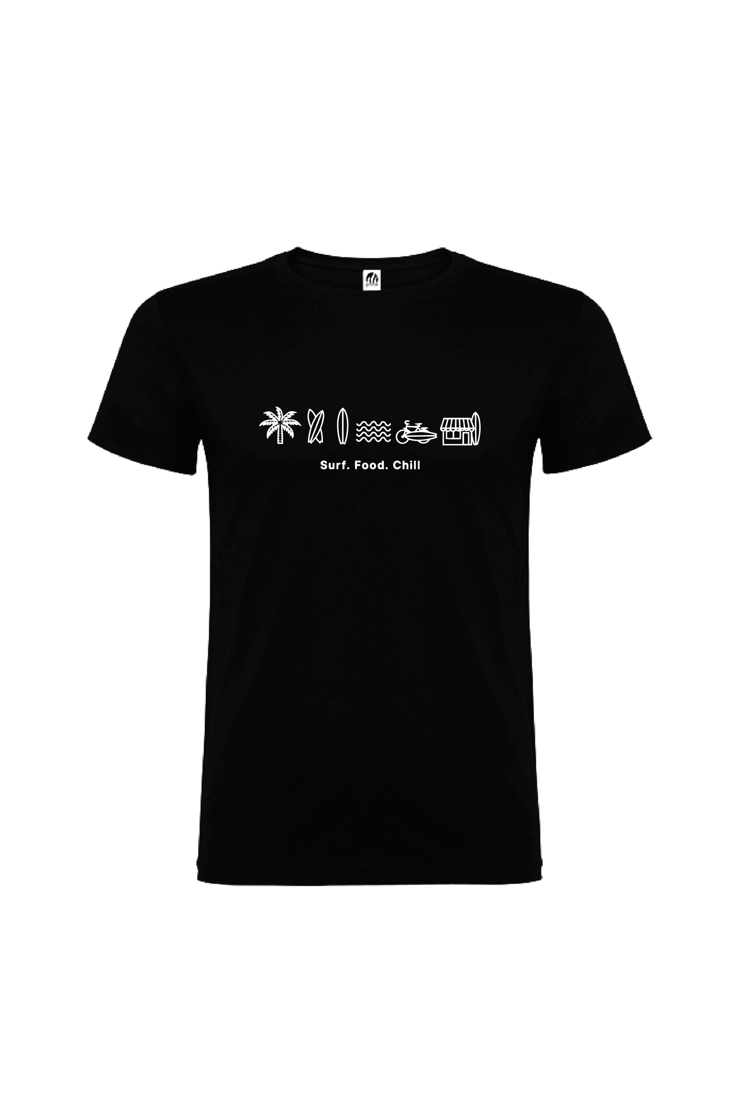Camiseta Manga Corta Hombre Personalizada "Surf food chill"