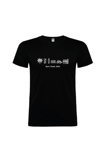 Camiseta Manga Corta Hombre Personalizada "Surf food chill"