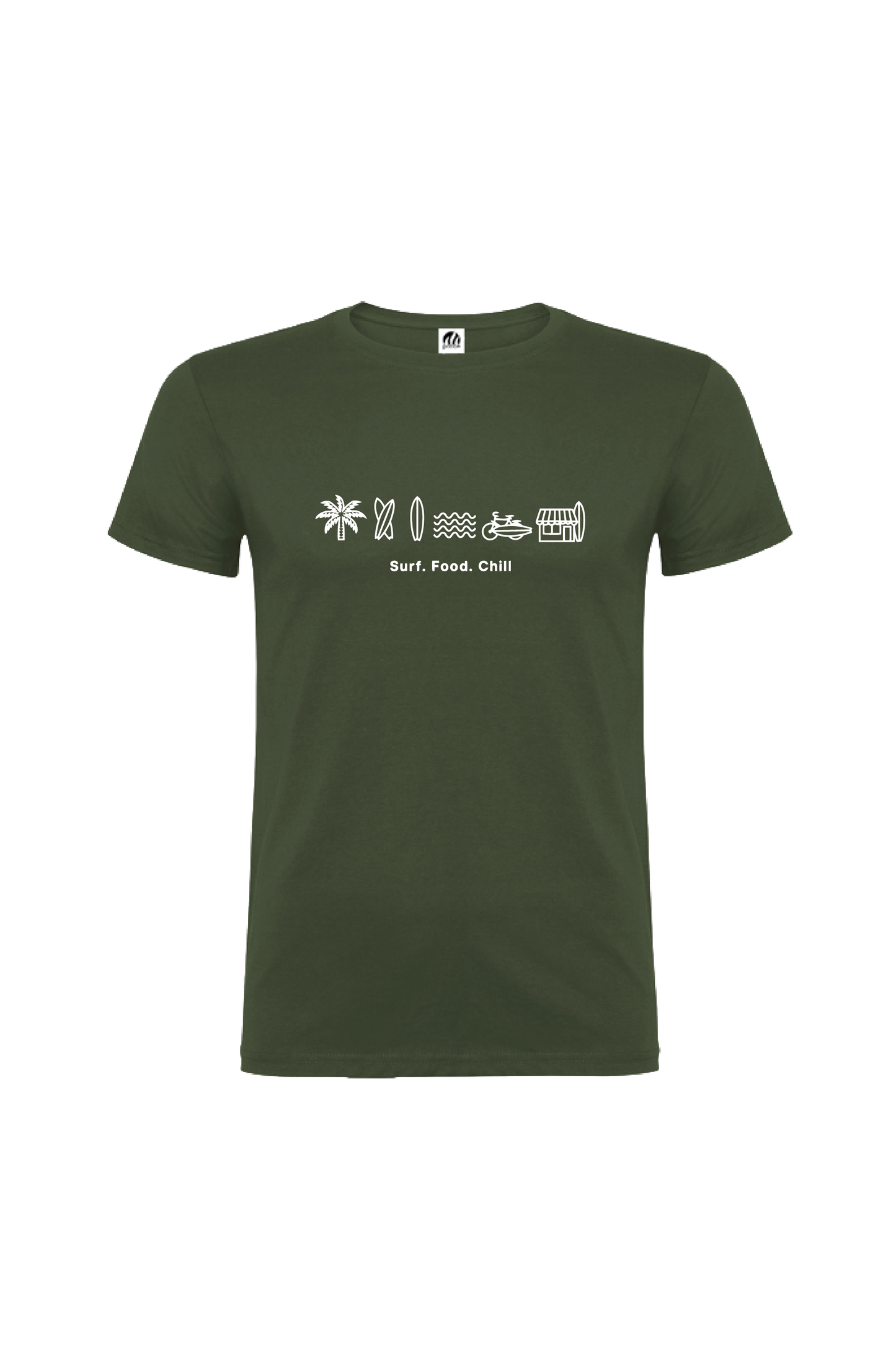 Camiseta Manga Corta Hombre Personalizada "Surf food chill"