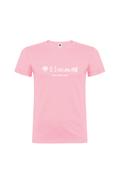 Camiseta Manga Corta Hombre Personalizada "Surf food chill"