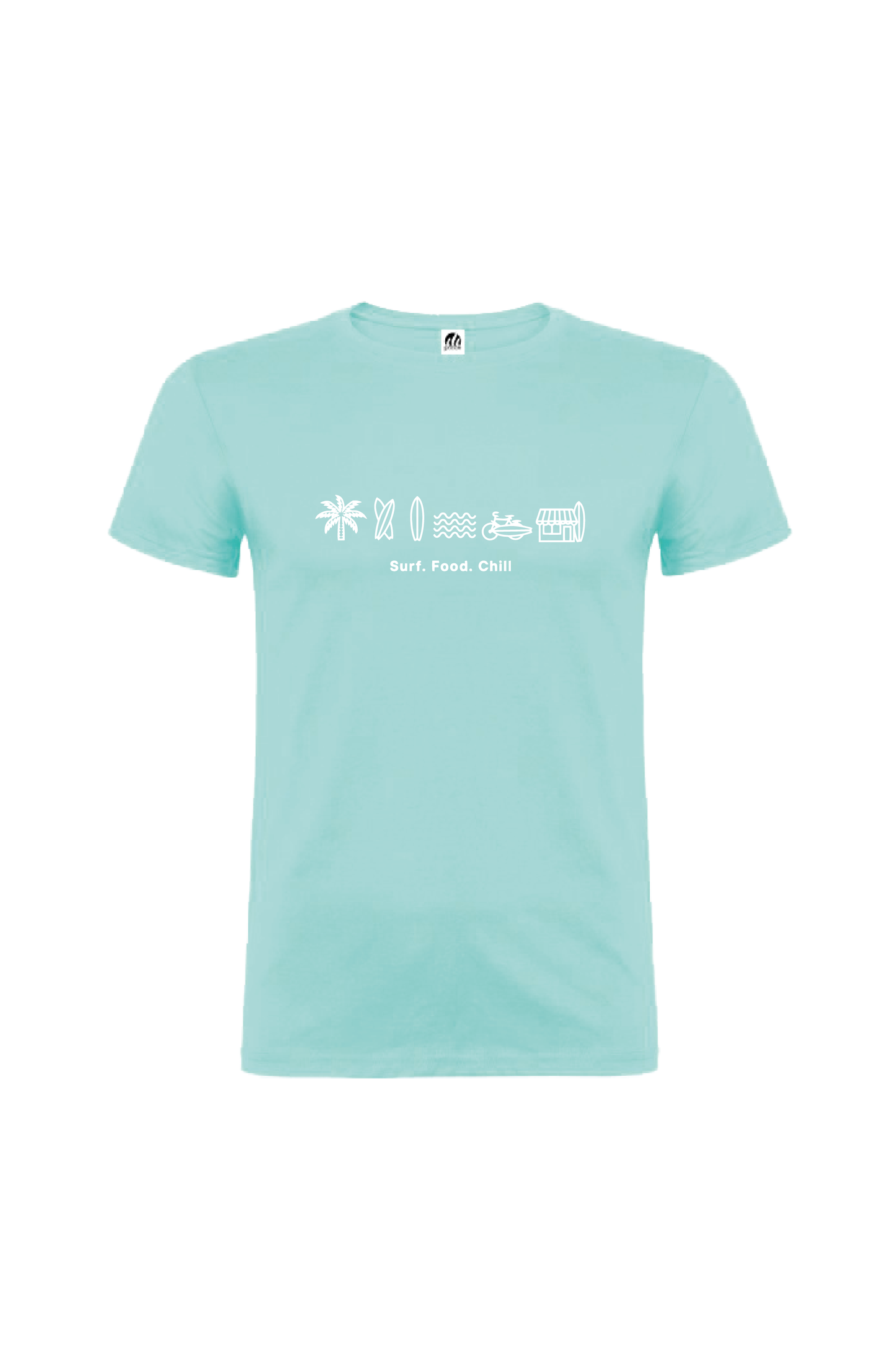 Camiseta Manga Corta Hombre Personalizada "Surf food chill"
