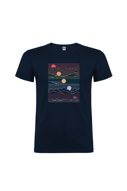 Camiseta Manga Corta Hombre Personalizada "Lunas"
