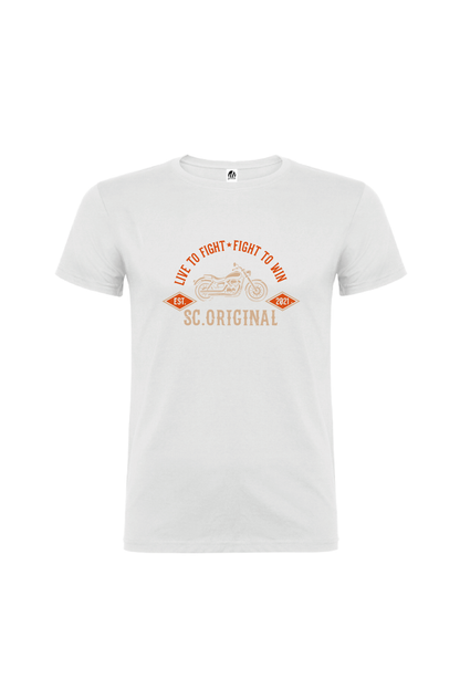 Camiseta Manga Corta Hombre Personalizada "Live to fight"