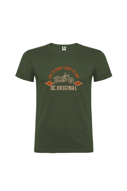 Camiseta Manga Corta Hombre Personalizada "Live to fight"